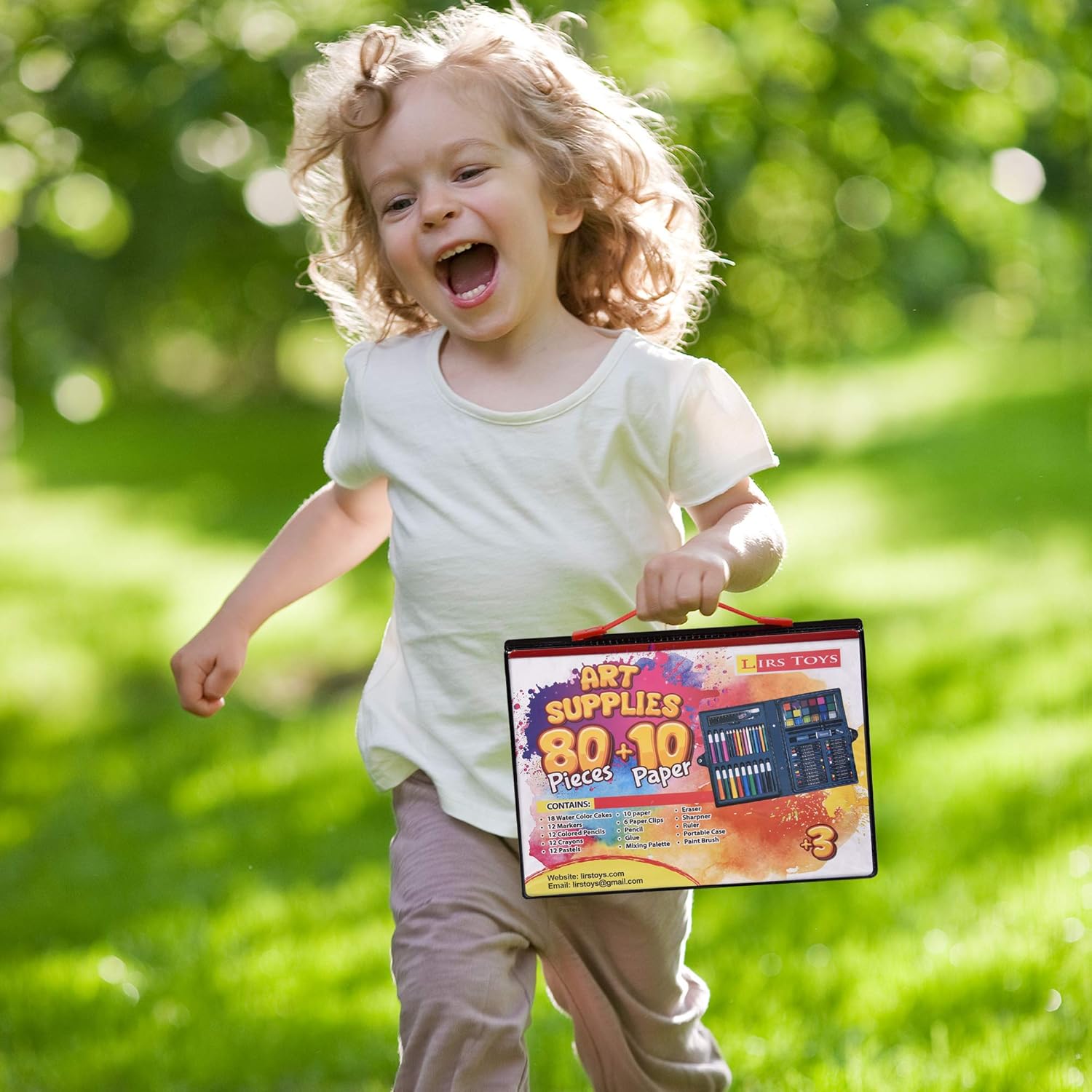 LIRS TOYS Art Set for Kids - 80 Pieces of Art Supplies | Drawing Painting and Coloring Set in a Strong and Portable Art Case | Excellent Gift for Boys and Girls - Includes Paper: Office Products