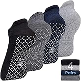 unenow Unisex Non Slip Grip Socks with Cushion for Yoga Pilates Barre Home & Hospital