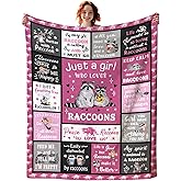 Dizogogo Raccoon Blanket Raccoons Gifts for Women,Funny Raccoon Stuffed Animal Throw Blankets Best Raccoons Christmas Birthday Gifts for Kids Girls Adults 50"X40"