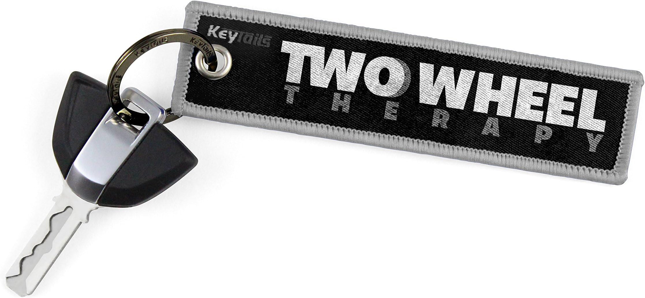 KEYTAILS Keychains, Premium Quality Key Tag for Motorcycle, Scooter, ATV, UTV [Two Wheel Therapy]
