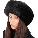 Futrzane Siberian Trim Hat - Womens Leather Faux Fur Hats - Elegant Russian Hat