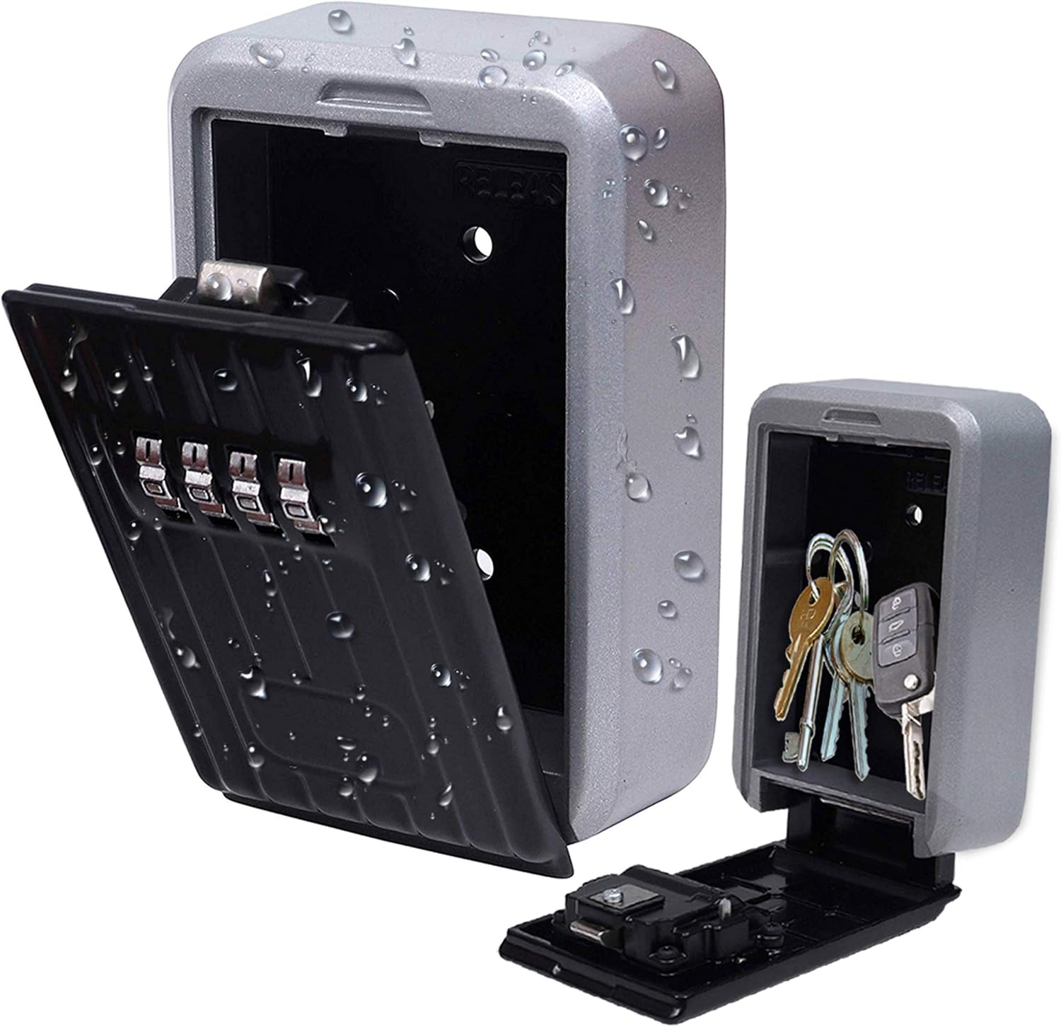 Key Safe Box Large, Wall Mounted (12.5x3.7x8.5cm) Weather Proof Key