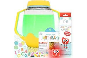 Glo Pals Sensory Play Pack Bundle with Sensory Play Jar, Light-Up Cubes, & Fun Fillers