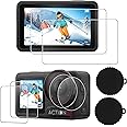 CYNOVA DJI Osmo Action 5 Pro Screen Protector for DJI Action 5 Pro Accessories, Ultra Clear Tempered Glass Screen Protector with 2 Pack Silicone Lens Cover, Anti Scratch, Bubble Free, Ultra Resistant