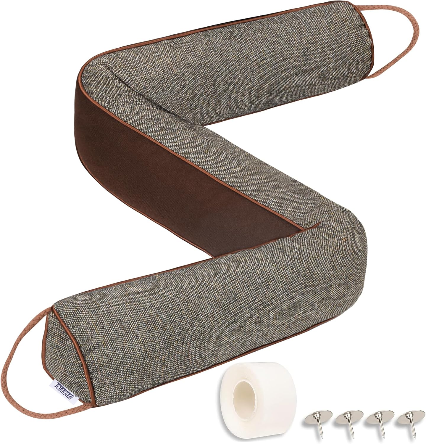 Draft Stoppers - TORRAMI Under Door Draft Stoppers 36 Inch, Heavy Triangle Stop Draft Block Cold Air/Wind/Breeze Noise Blocker Door Sweeps Weather Stripping Bottom Seal Brown