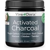 Viva Doria Virgin Activated Charcoal Powder, Coconut Shell Derived, Food Grade, 6 Oz