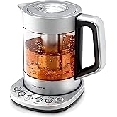 Viante Electric Kettle With Infuser. No Plastic In Contact With Water. Hot Tea Maker With Temperature Control And Automatic Shut Off. Tea Kettle With Brewing Programs. 1.5 Liters Capacity