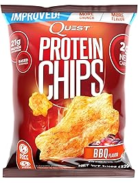 Quest Nutrition Protein Chips, BBQ, 21g Protein, 3g Net Carbs, 130 Cals, Low Carb, Gluten Free, Soy Free, Potato Free, Baked, 1.2oz Bag, 8 Count, Packaging May Vary