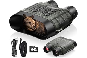 VOOPEAK Night Vision Goggles, 4K 112MP Night Vision Binoculars for Adults, 12X Zoom & 5000mAh Battery, 64GB Card Included, Infrared Vision, 1500ft Range, Perfect for Outdoor, Camping & Security