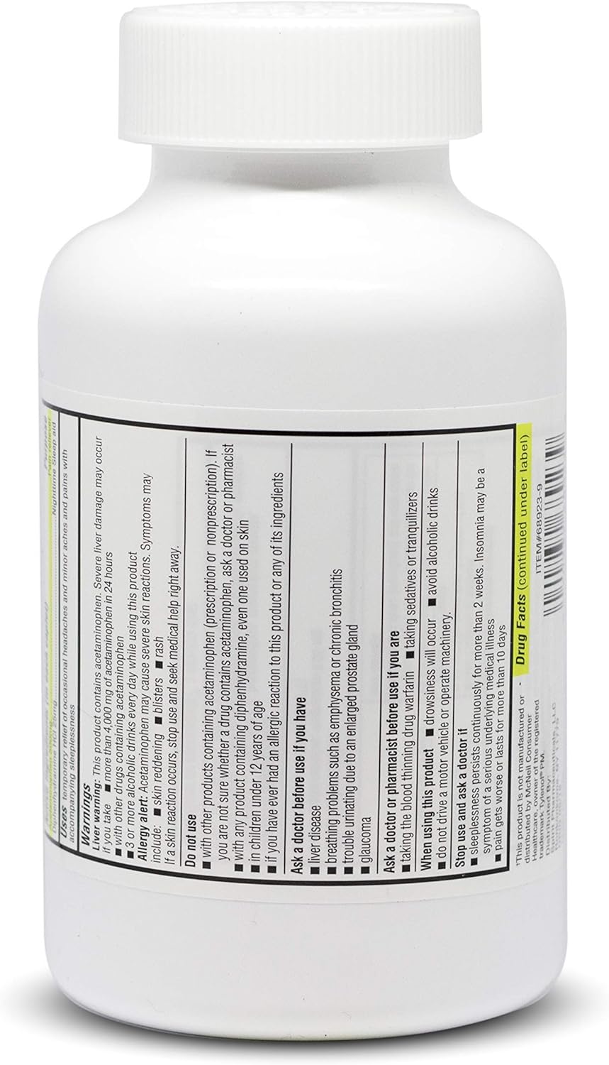 ValuMeds PM Pain Reliever and Nighttime Sleep Aid (375-Caplets) Acetaminophen 500mg | Fast-Acting Relief for Headaches, Minor Aches | Non-Habit Forming: Health & Personal Care