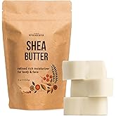 Refined Shea Butter Unscented - 100% Pure African Shea Butter for Hair & Dry Skin - Use for Soap Base, Face & Body Moisturizer, for DIY Whipped Body Butter & Lip Balm 8 oz Bar