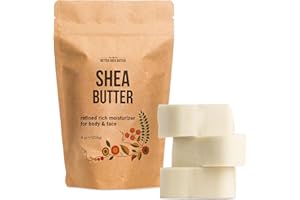 BETTER SHEA BUTTER Refined Shea Butter Unscented - 100% Pure African Shea Butter for Hair & Dry Skin - Use for Soap Base, Face & Body Moisturizer, for DIY Whipped Body Butter & Lip Balm 8 oz Bar