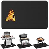 Protebox 60 x 40 inch Under Grill Mats for Outdoor Grill, Double-Sided Fireproof Deck and Patio Protector Mat, Waterproof Oil-Proof BBQ Floor Pad Indoor Fire Pit Fireplace Mat