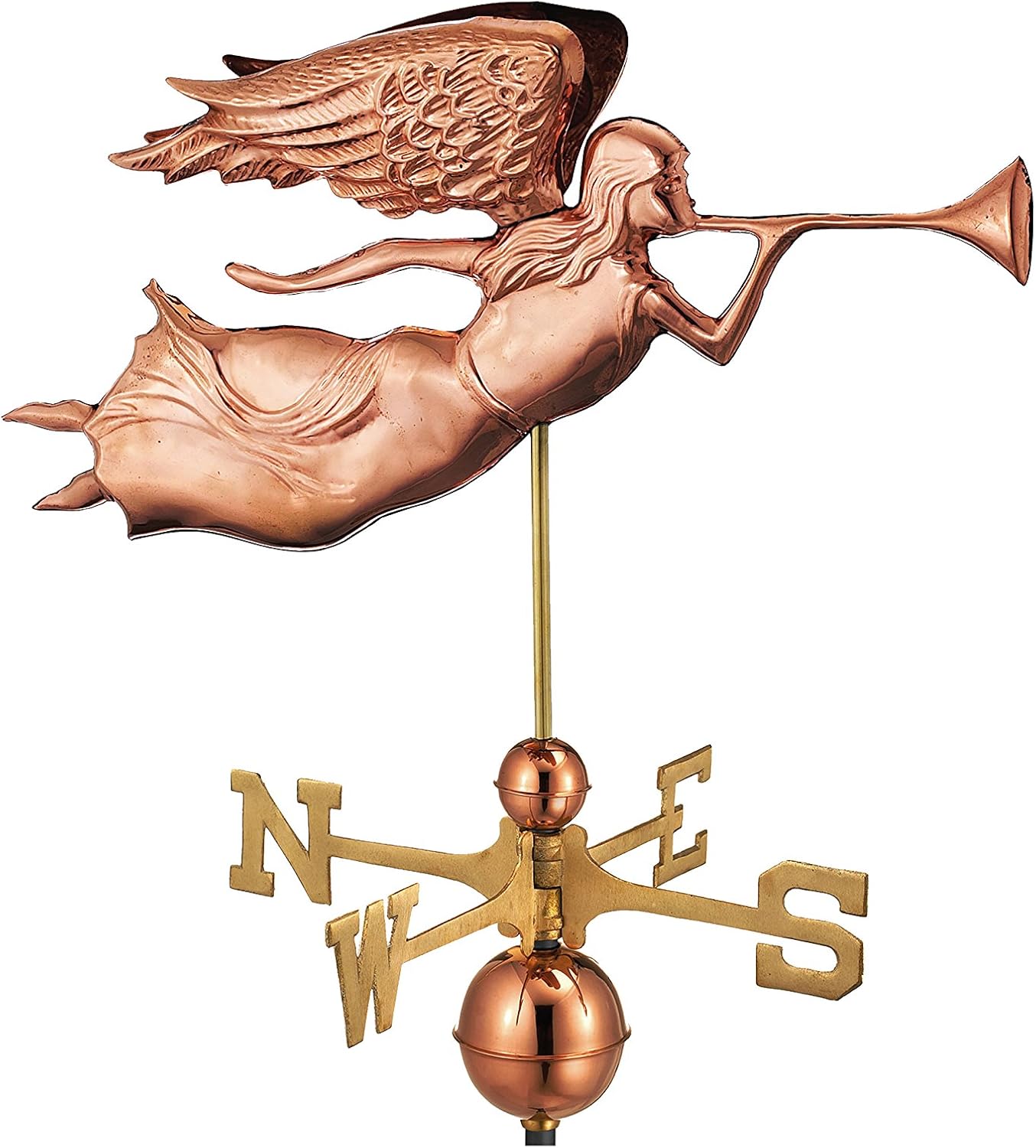 Weathervanes - Good Directions Angel Weathervane, Pure Copper