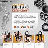 PORTENTUM Hand Grip 6-Piece Set Adjustable Hand Strengthener Grip Ring Stress view 7
