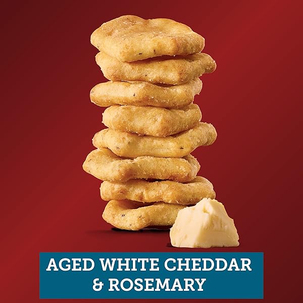 SARGENTO® CHEESE BAKES AGED WHITE CHEDDAR AND ROSEMARY CRACKERS, CHEESE CRACKERS, LUNCH SNACKS, 4.5 OZ