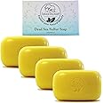Natural Elephant Dead Sea Sulfur Soap 4.4 oz with Dead Sea Salt, Aloe Vera, Sulphur Face and Body Cleanser for All Skin Types (4 Pack (17.6 oz Total))