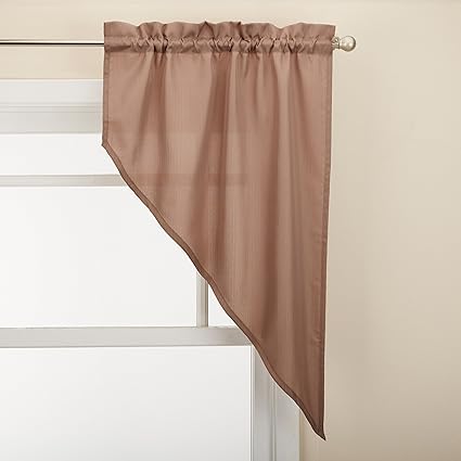 Lorraine Home Fashions Ribcord Window Curtain Tailored Swag, 54 x 38, Taupe