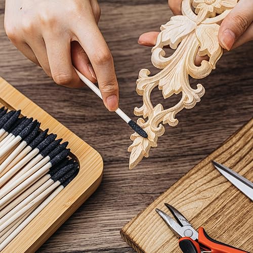 Leriton 70 Pcs Sanding Sticks Set Includes 30 Double End Matchsticks