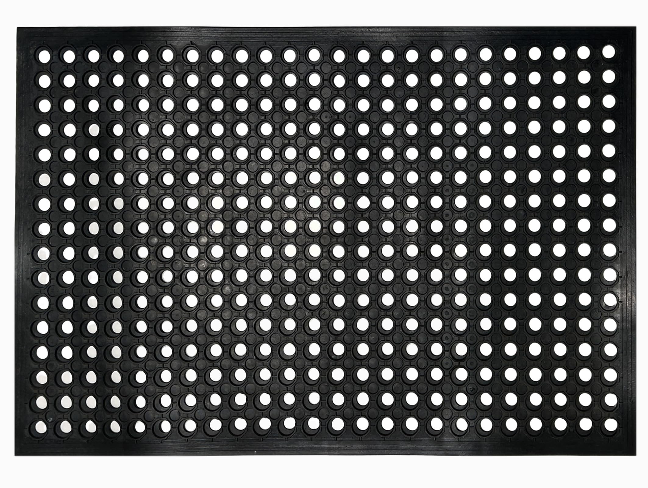 Photo 1 of Nexboraque Anti Fatigue Rubber Floor Mats, 24 x 36 Inch Non-Slip Restaurant Mat Door Mat Drainage Mat for Indoor Outdoor Wet Area, Pool Entry, Garden - Black