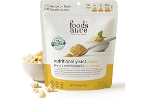 Foods Alive Nutritional Yeast Flakes | Unfortified - Non-Fortified, Plant Based Protein, Vegan Cheese Powder Substitute, Vers
