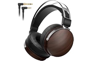 SEJJ Wired Studio Headphones with 32Ω, Professional Over-Ear Monitor Headset for Recording Mixing DJ Podcast Audiophile, Detachable Cables & Comfortable Protein Leather, Stereo for Computer Guitar Amp