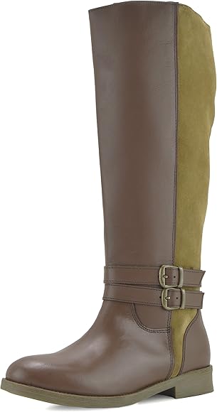 wide calf tan leather boots