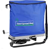 Zipcase 25lb Bag Seed Spreader with Waterproof Bag, Blue | 6-Level Adjustable Gate, Rare Baffle and Accurate Gears, Handheld Grass Seed Spreaders for Lawns