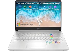HP 2026 Everyday Laptop, Intel CPU, 128GB Storage, Copilot AI, Office 365 | 1TB Cloud Storage, Windows 11, Fast Charge, WiFi