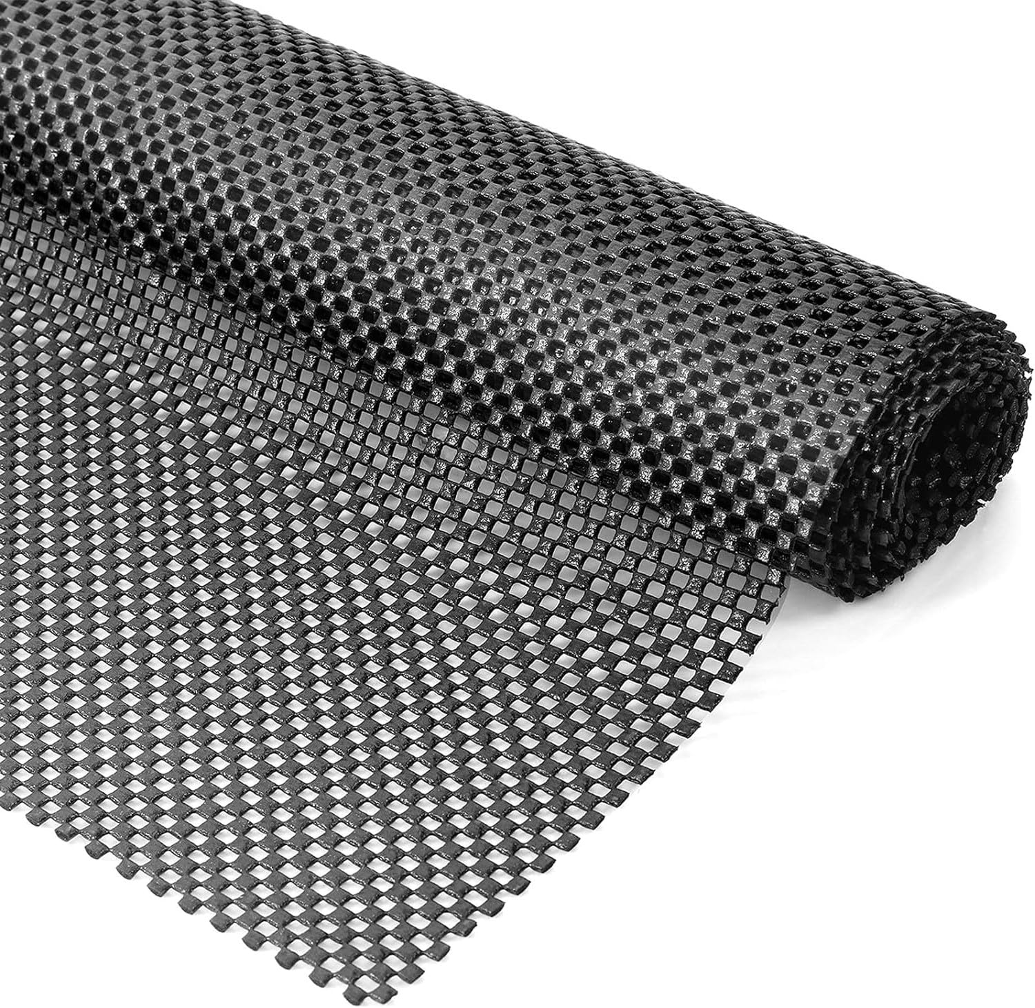 KAHEIGN Multipurpose Non Slip Mat, 50CM x 200CM PVC Anti Slip Rug Pad Underlay Carpet Grip Mat Drawer Shelf Liner Waterproof Floor Cushion Mats for Home Office Cars Kitchen Bathroom (Black)