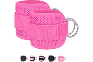 Anemeeoke Ankle Straps for Cable Machine, Kickbacks Glute Workouts, Lower Body Exercises, Adjustable Leg Straps with Neoprene Padding Men Women