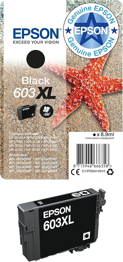 Epson 603XL Black High Yield Genuine Ink Cartridge