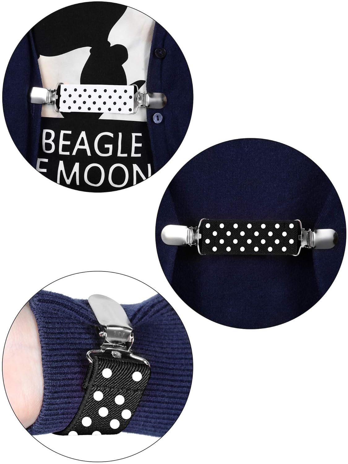 Zhanmai 6 Pairs Elastic Mitten Clips Stainless Steel Glove and Mitten