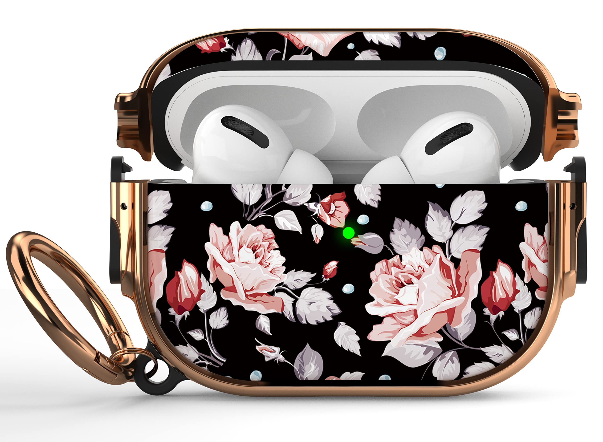 Photo 1 of Maxjoy for AirPods Pro 2nd/1st Generation Case with Lock, Flower AirPods Pro 2 Case Lock Protective Hard AirPod Pro Cover for Women Girly with Keychain for Airpod Pro (2023/2022/2019), Rose