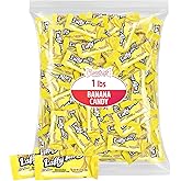 Banana Flavored Chewy Taffy Candy, 1 Pound Bulk Bag | Individually Wrapped Soft Sweets For Gifting, Birthdays, Office, Holidays