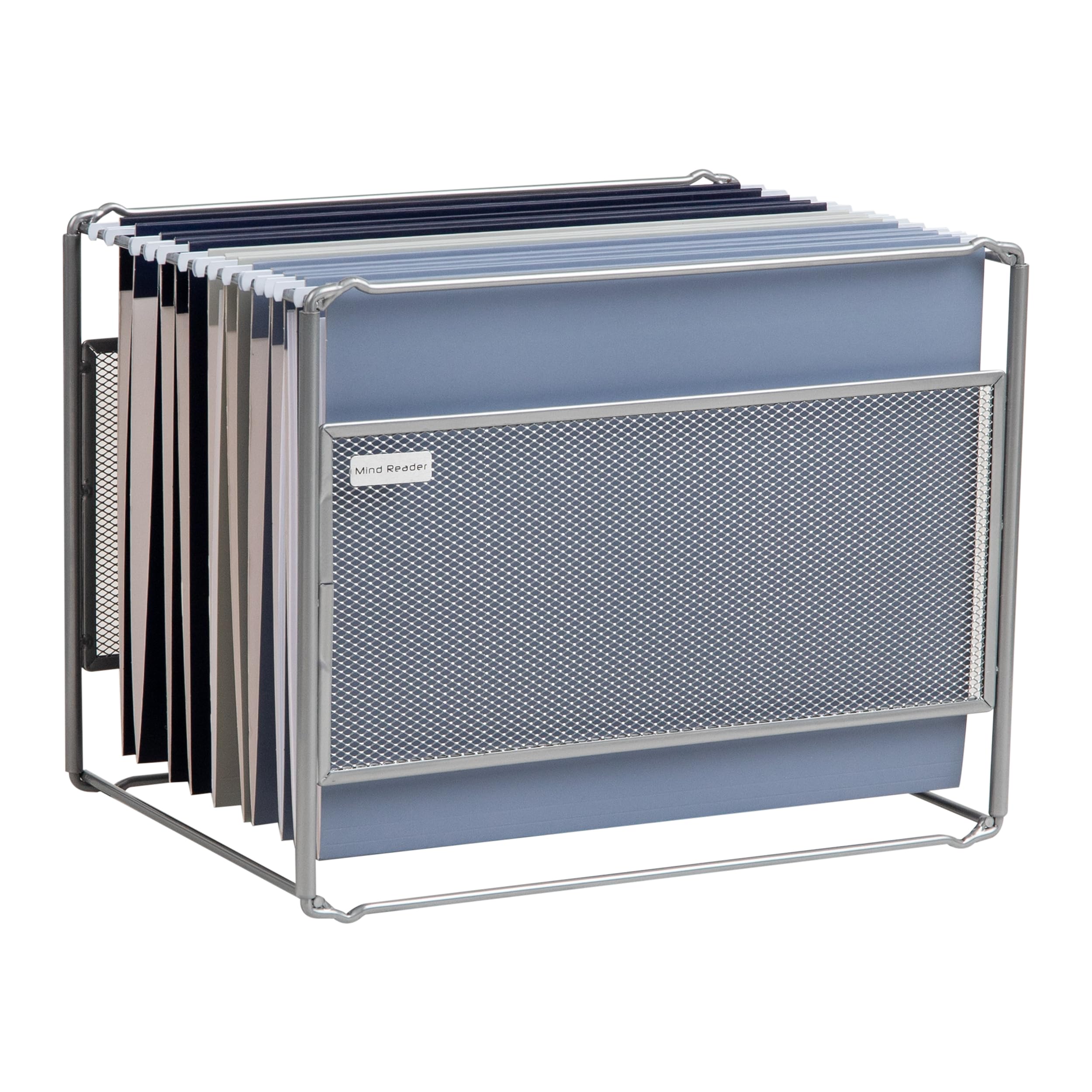 Photo 1 of Mind Reader Hanging File Folder Organizer, Desktop Organizer, Storage, Office, Metal Mesh, 13" L x 9.75" W x 10.25" H, Silver