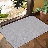 LYGLIGH Indoor Door Mat, 1/10 in Ultra Thin Door Mat, Non-Slip Natural Rubber Backing Inside Doormat, Washable, Low-Profile Entrayway Mats, Durable Dirt Trapper for Various Entrance, 30''X17'' Grey