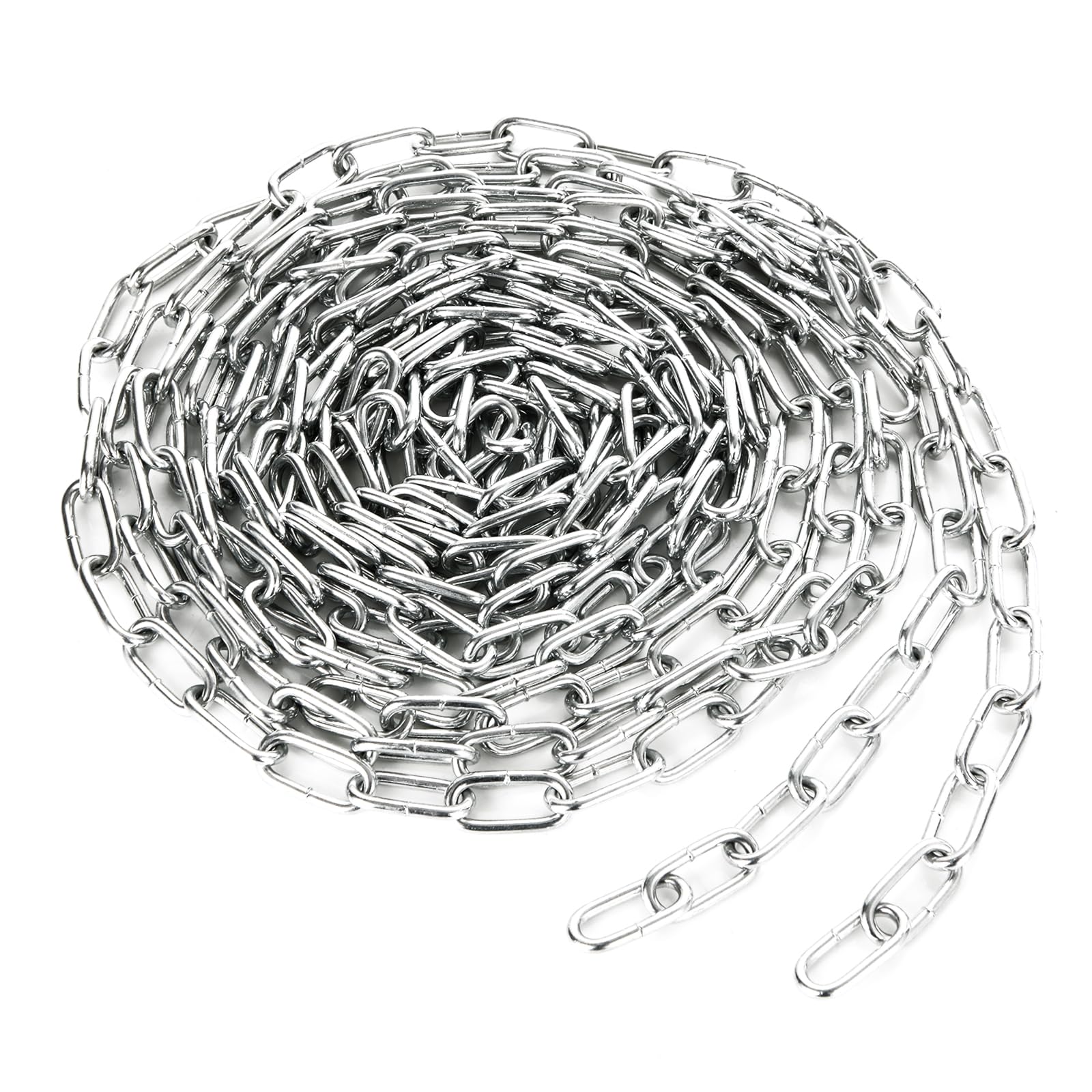 ZOFUN 5M Long Stainless Steel Chains for Fence Gates, Galvanized Metal Chain 3mm, Heavy Duty Steel Chains, Anti-Theft Silver Chain Link Fencing for Fence Gates Garage Doors and Bicycle Security Locks โ image 1