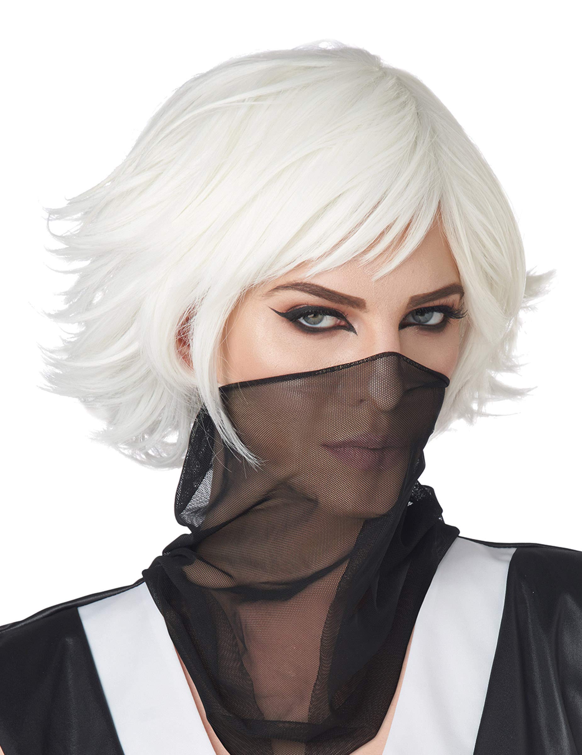 California Costumes Women's Feathered Cosplay Wig Costume, White, One Size