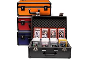 Panopply Slab Armor 160+ 4 Row Psa Graded Card Storage Box Graded Card Case Psa Slab Case for Cards Baseball Card Cases for Sports Cards Storage (BLACK)