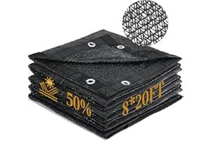 Winpull Garden 50% Shade Cloth, 8 x 20 FT Sun Shade Mesh Tarp with Reinforced Grommets, Durable HDPE Material Outdoor Shade Cloth for Plants, Greenhouse, Pergola and Backyard Patio Sunshade