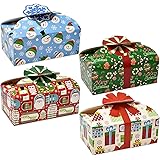 3d christmas gift boxes with bow party favor & goody bolsas & paper goody bolsas