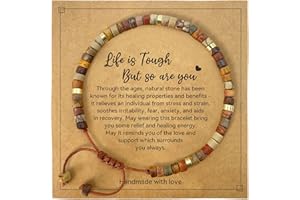 yupoxiu Inspirational Gifts Healing Natural Stone Bracelets - Thinking of You, Get Well Soon Encouragement Gifts Strength Bracelets for Women Friends Sister, Christmas Stocking Stuffers Thanksgiving Basket
