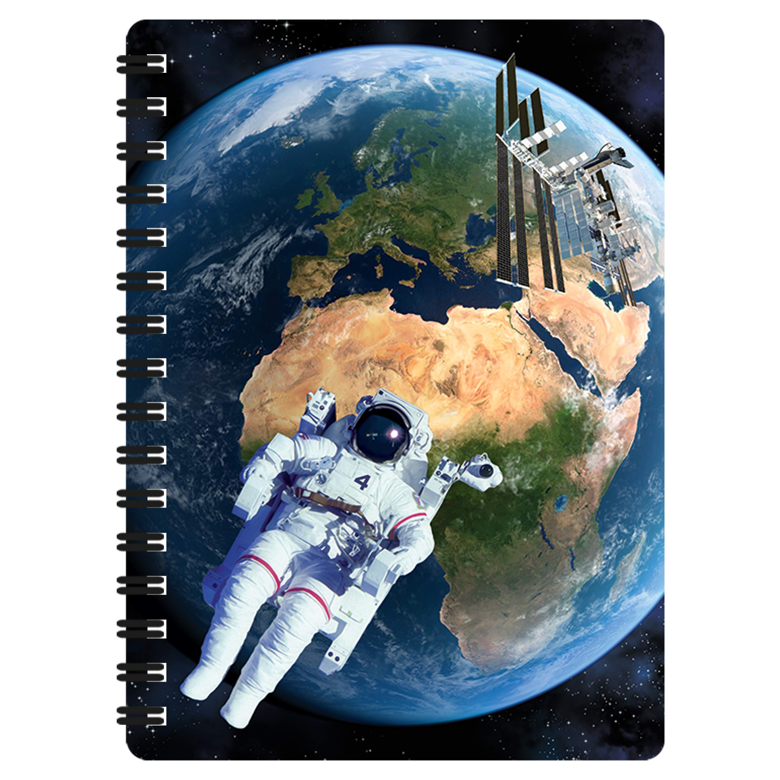 3D LiveLife Jotter - Earth From Space from Deluxebase. Spiral Bound A6 Notebook with 80 Plain Recycled Pages. Pocket Sized Space Notepad, Journal or Drawing Book with Planet Cover