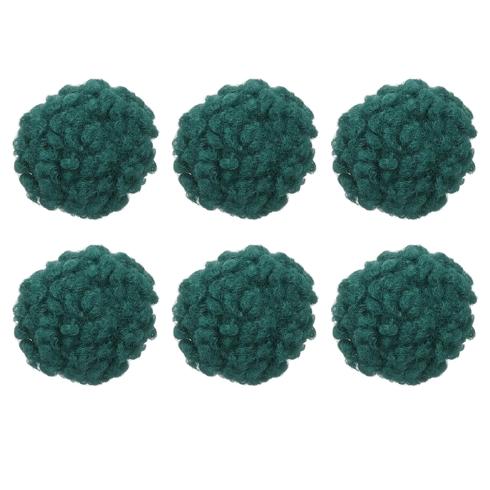 PATIKIL 6 Pcs Crafts Pom Poms Balls, 4-5cm (1.5-1.9Inch) Yarn Pom Poms Big Puff Ball with Elastic Loop for Keychain Knitting Hats DIY Arts Crafts Projects Home Decorations, Dark Green