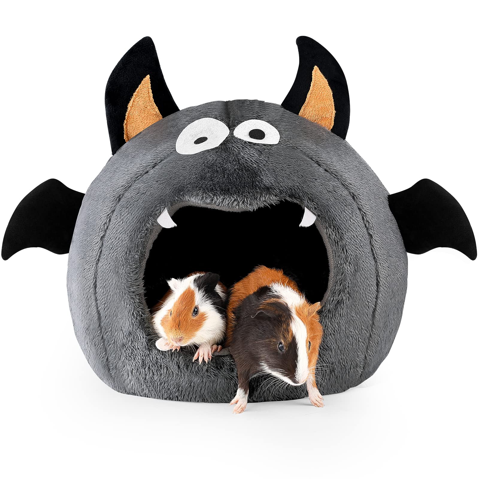 ONEJU Guinea Pig Hideout - Guinea Pig Bed, Halloween Style Small Pet Hides, Ideal Bed for Small Pets, Bat Shape, Dark Gray — image 1