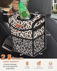 Pritent Car Trash Can with Lid, Cute Leakproof Car