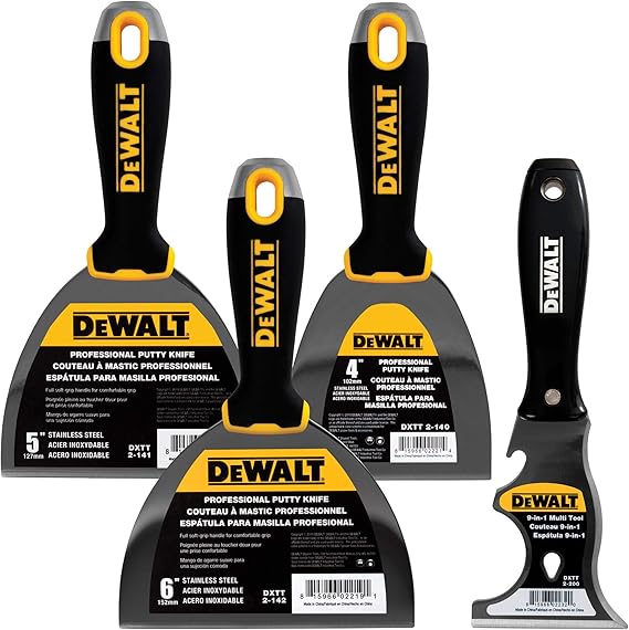 DEWALT Stainless Steel Putty Knife 3Pack 4/5/6Inch + 9in1 Painter