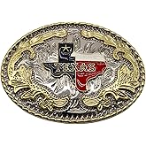 WMG Western Belt Buckles for men women - Texas Map Buckles - Rodeo Cowboy Belt Buckle - Fits Up to 2 Inch Belts