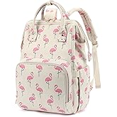 Xunteny Women Corduroy College School Backpack Bookbag, 15.6 Inch Travel Laptop Backpack Casual Daypack (Flamingo)